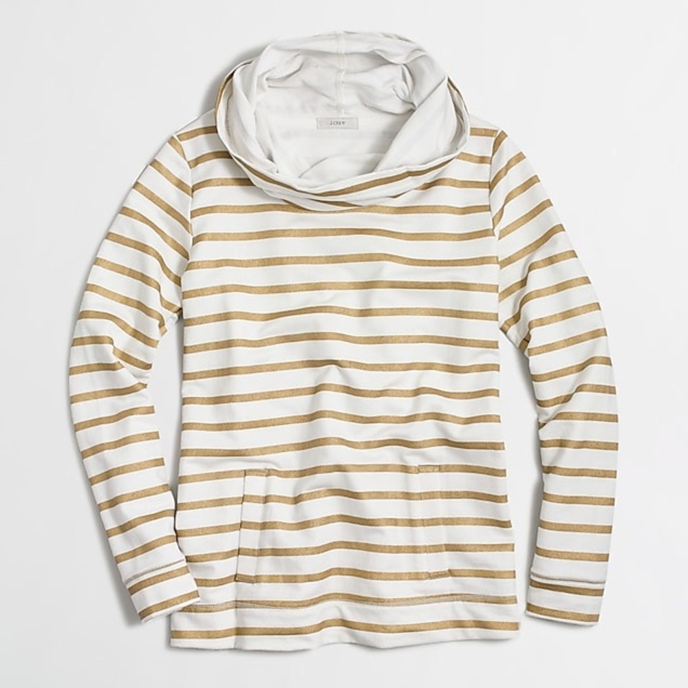 JCrew funnel neck striped sweatshirt Size Small